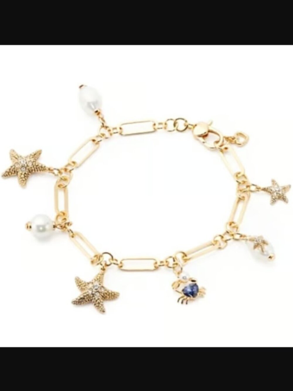 Kate Spade Sea Star Charm Bracelet Freshwater Pearl Retail Price $128.00